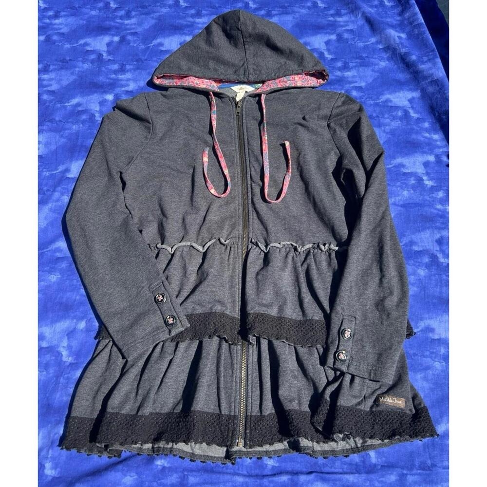 Matilda Jane Wise and Wonderful Gray Hoodie Jacket‎ Sweatshirt Women's Medium